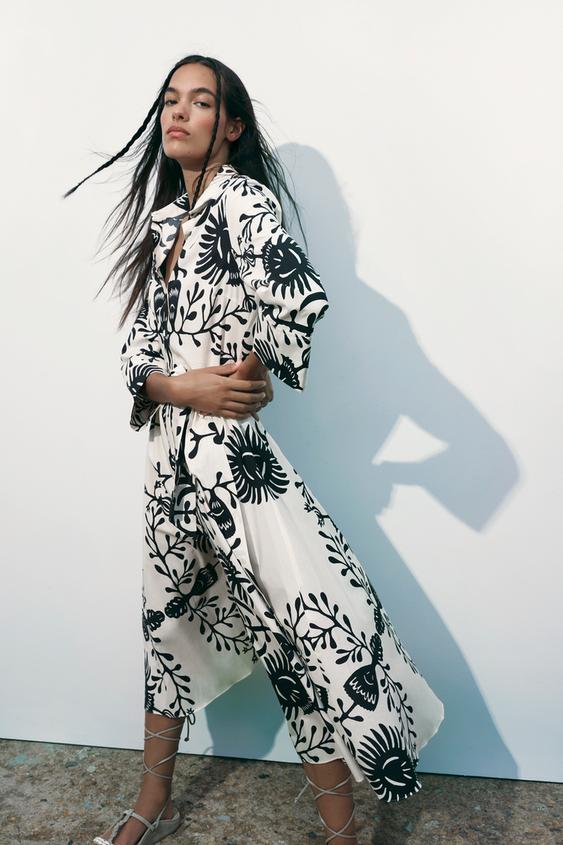 プリント柄シャツワンピース Zara Japan 日本 プリント柄シャツワンピース Zara Japan 日本