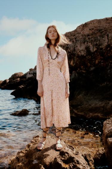 フラワープリント チュニックワンピース マルチカラ Zara Japan 日本 フラワープリント チュニックワンピース マルチカラ Zara Japan 日本