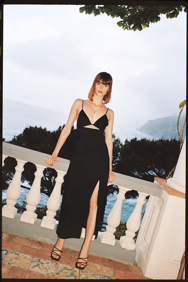 カットアウト リネンブレンド ワンピース ブラック Zara Japan 日本 カットアウト リネンブレンド ワンピース ブラック Zara Japan 日本