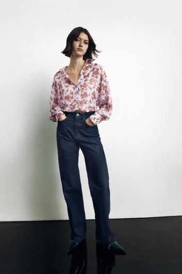 zara floral blouse
