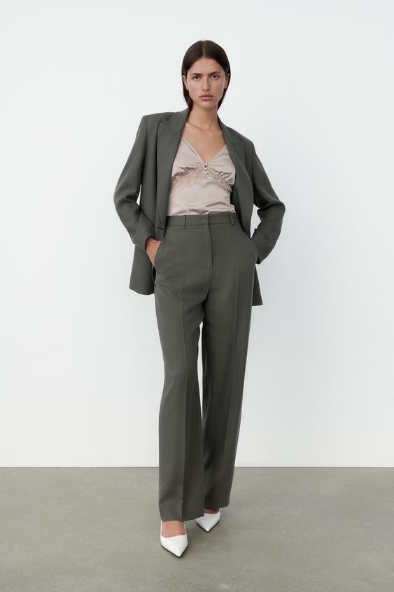 Zara wide leg pants beige Clearance