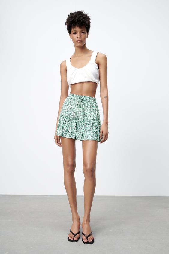 falda bermuda estampada zara