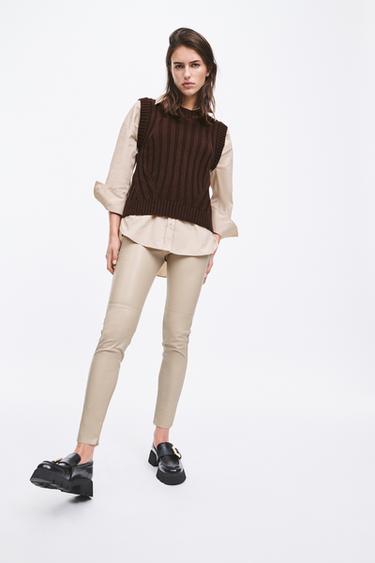 legging beige zara
