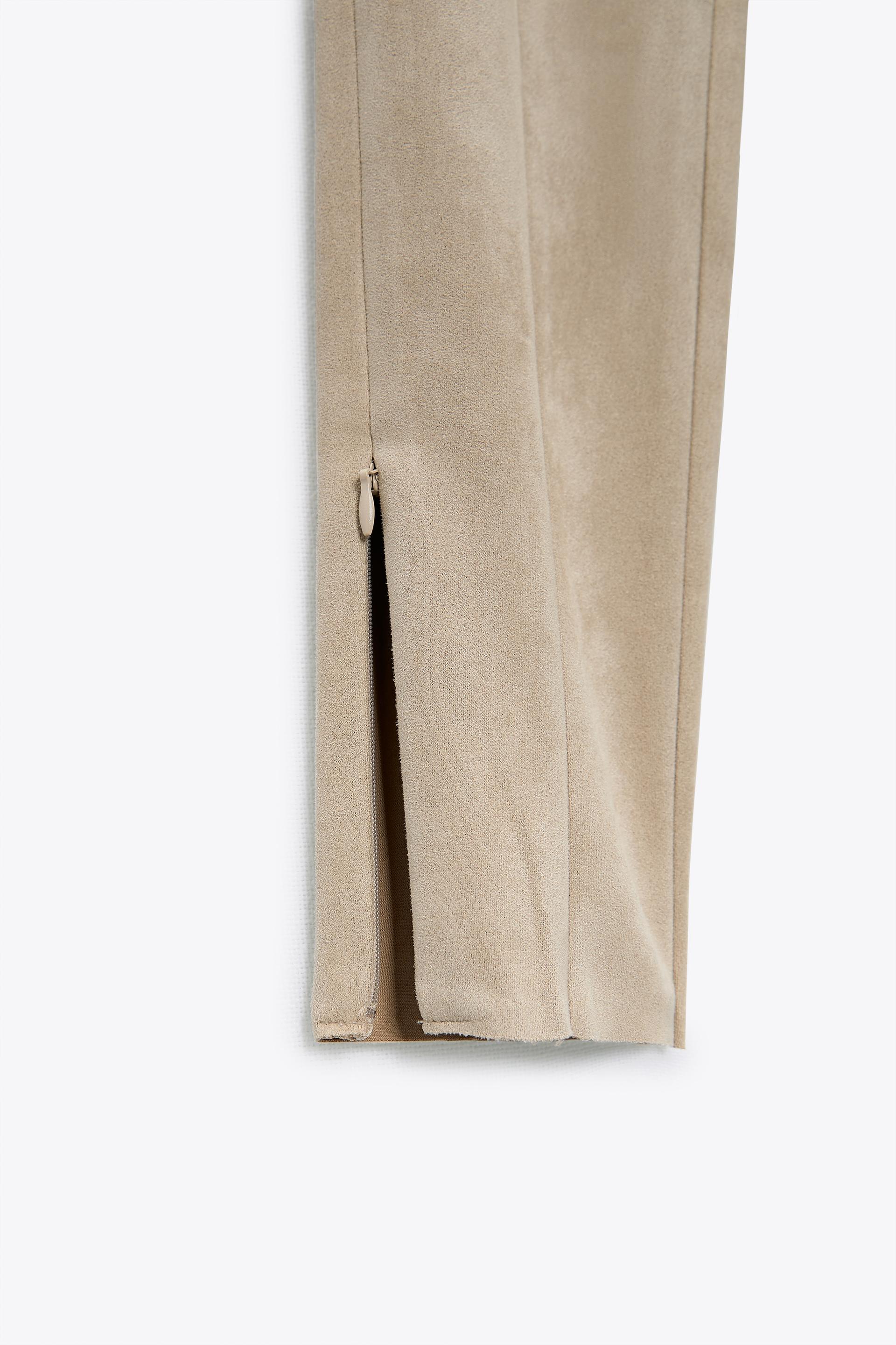 FAUX SUEDE LEGGINGS - Beige | ZARA 
