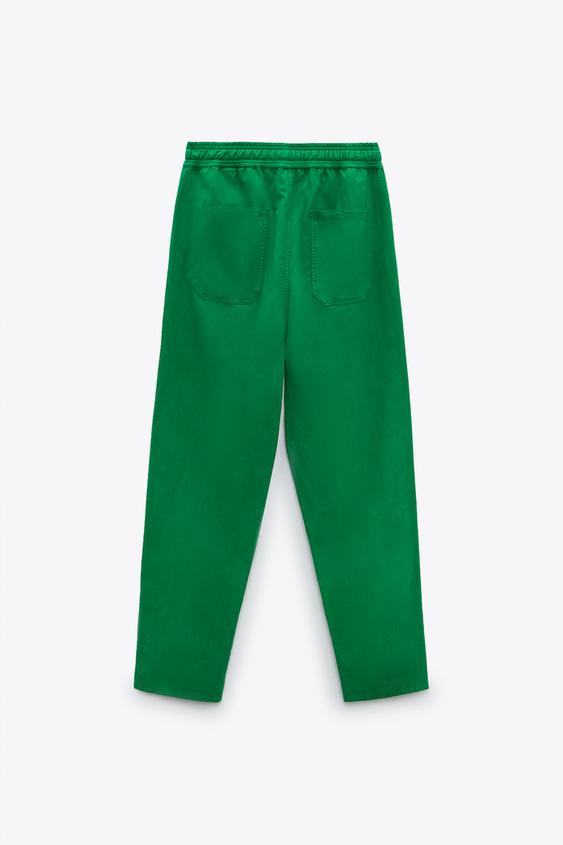 ストレッチウエストジョガーパンツ グリーン Zara Japan 日本 ストレッチウエストジョガーパンツ グリーン Zara Japan 日本