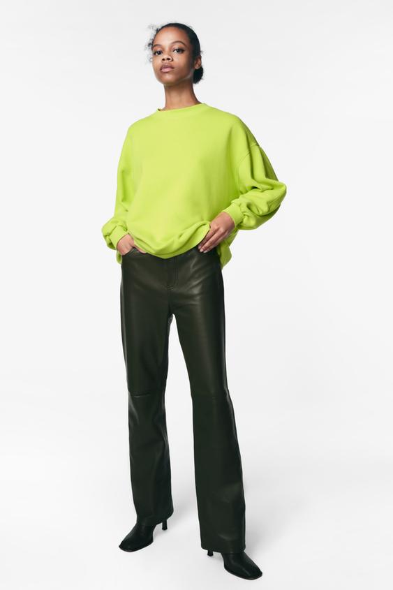 WASHED OVERSIZED SWEATSHIRT - Lime