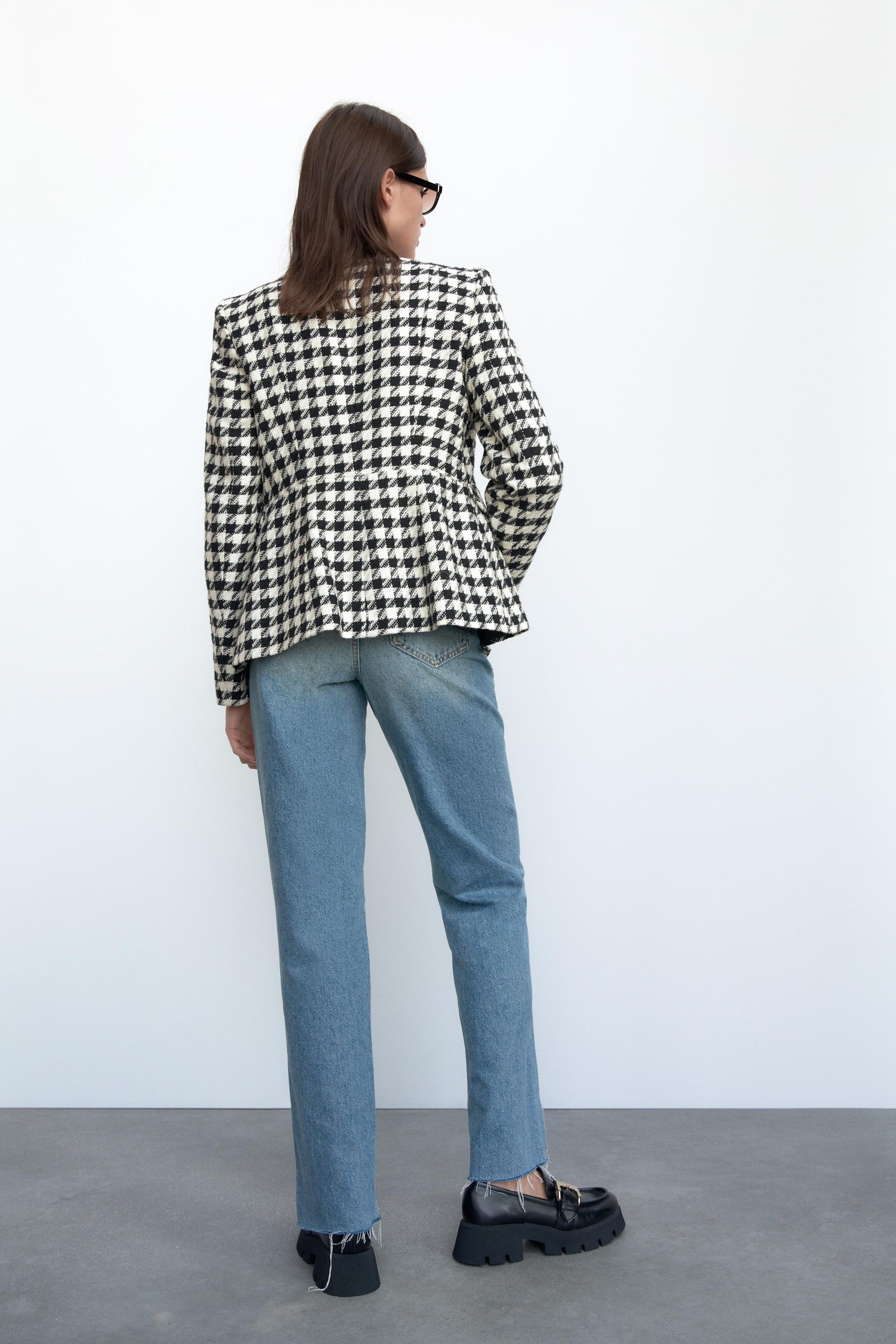 千鳥格子柄ブレザー エクリュ ブラック Zara Japan 日本 千鳥格子柄ブレザー エクリュ ブラック Zara Japan 日本