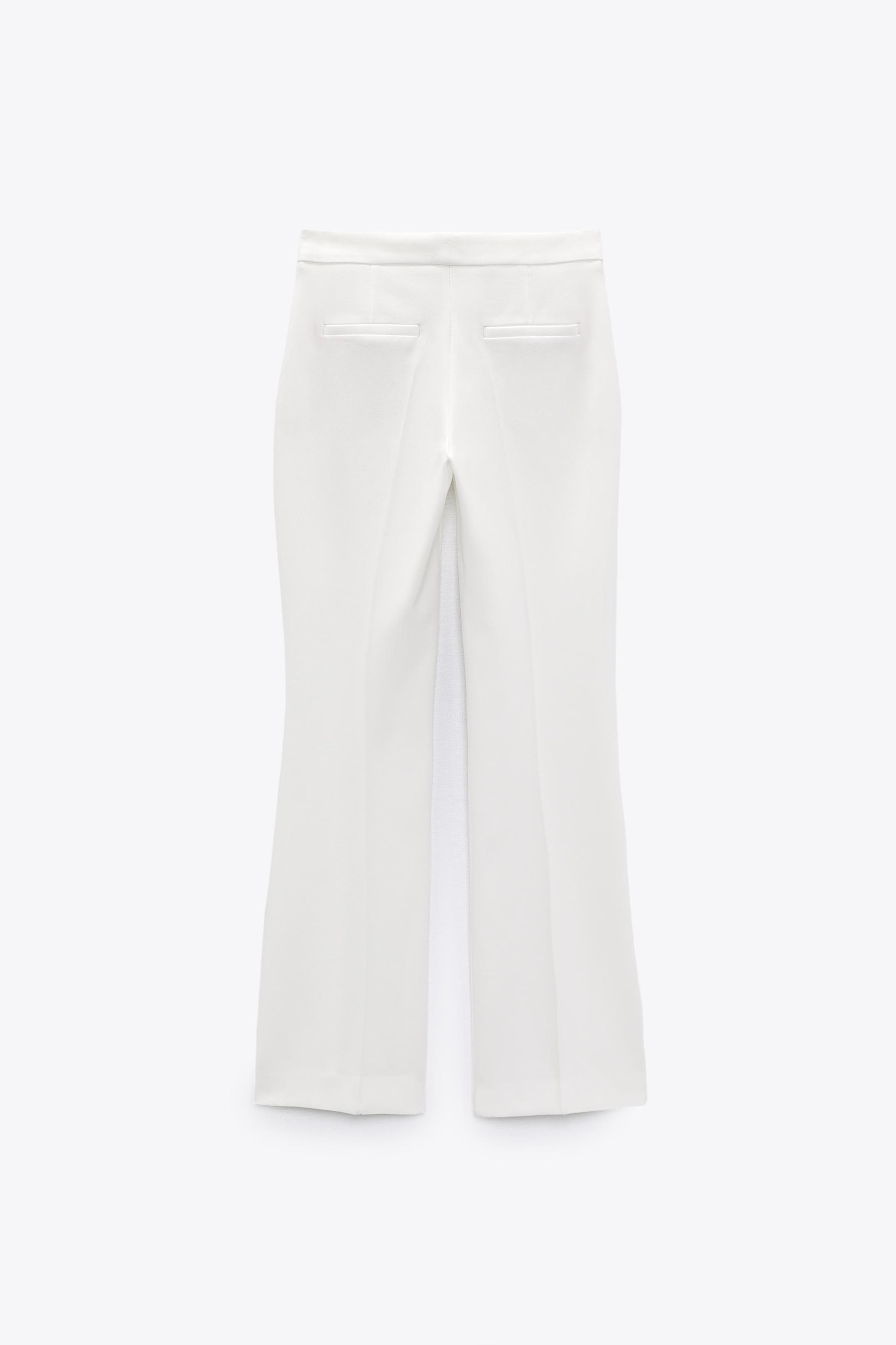 CALÇA ESTILO MASCULINO DE CINTURA BAIXA - Branco-marfim | ZARA Brasil