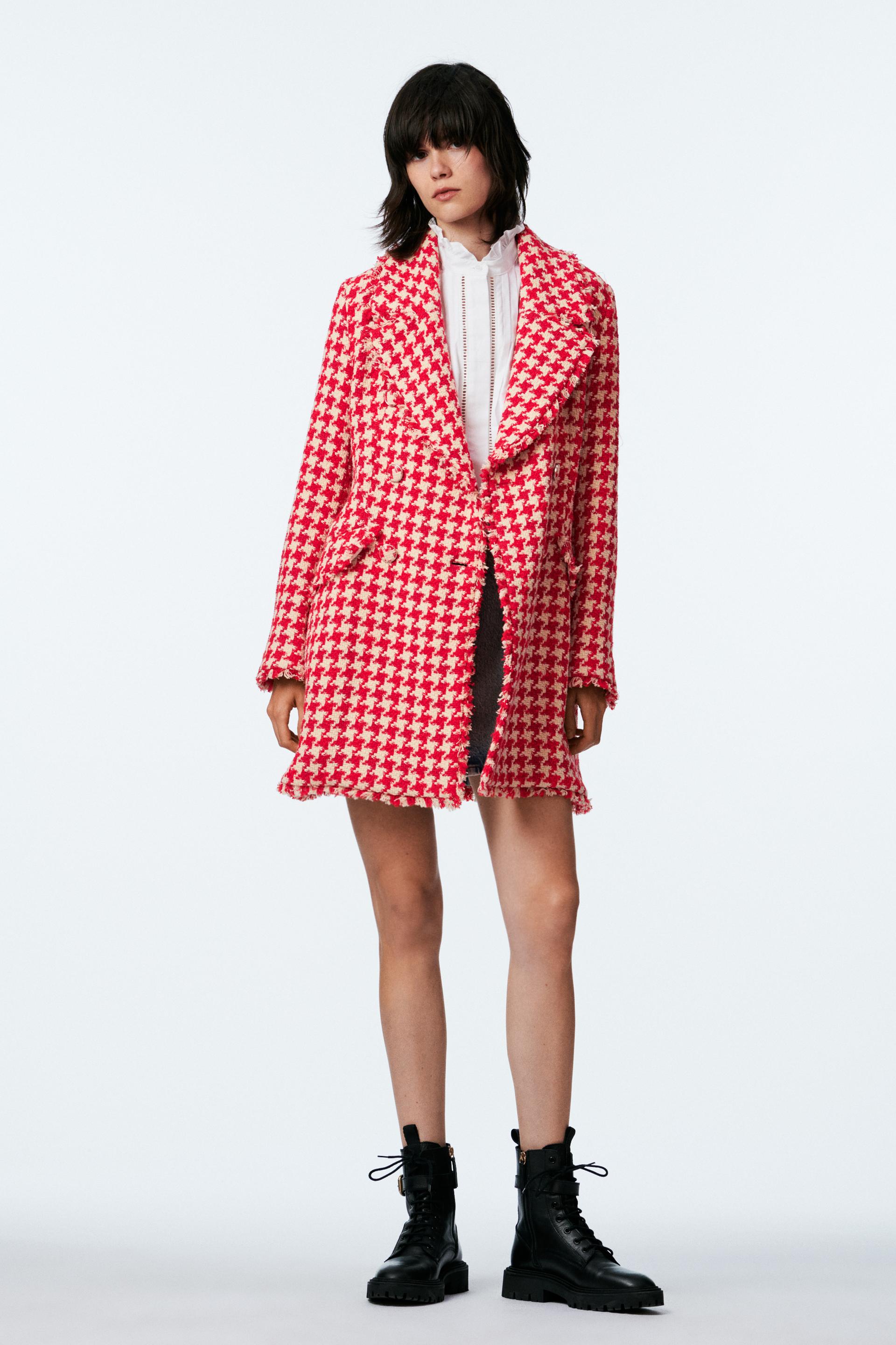 千鳥格子柄テクスチャーコート マルチカラ Zara Japan 日本