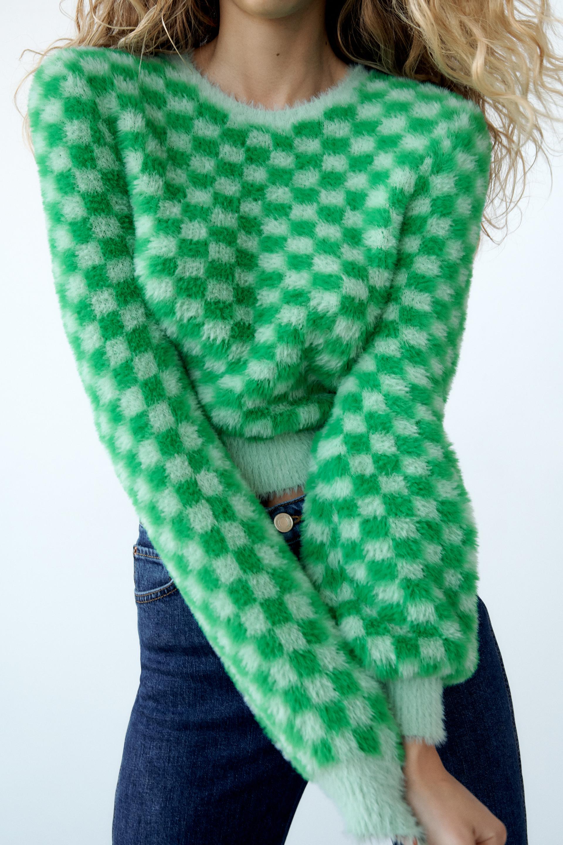 zara green jumper dress