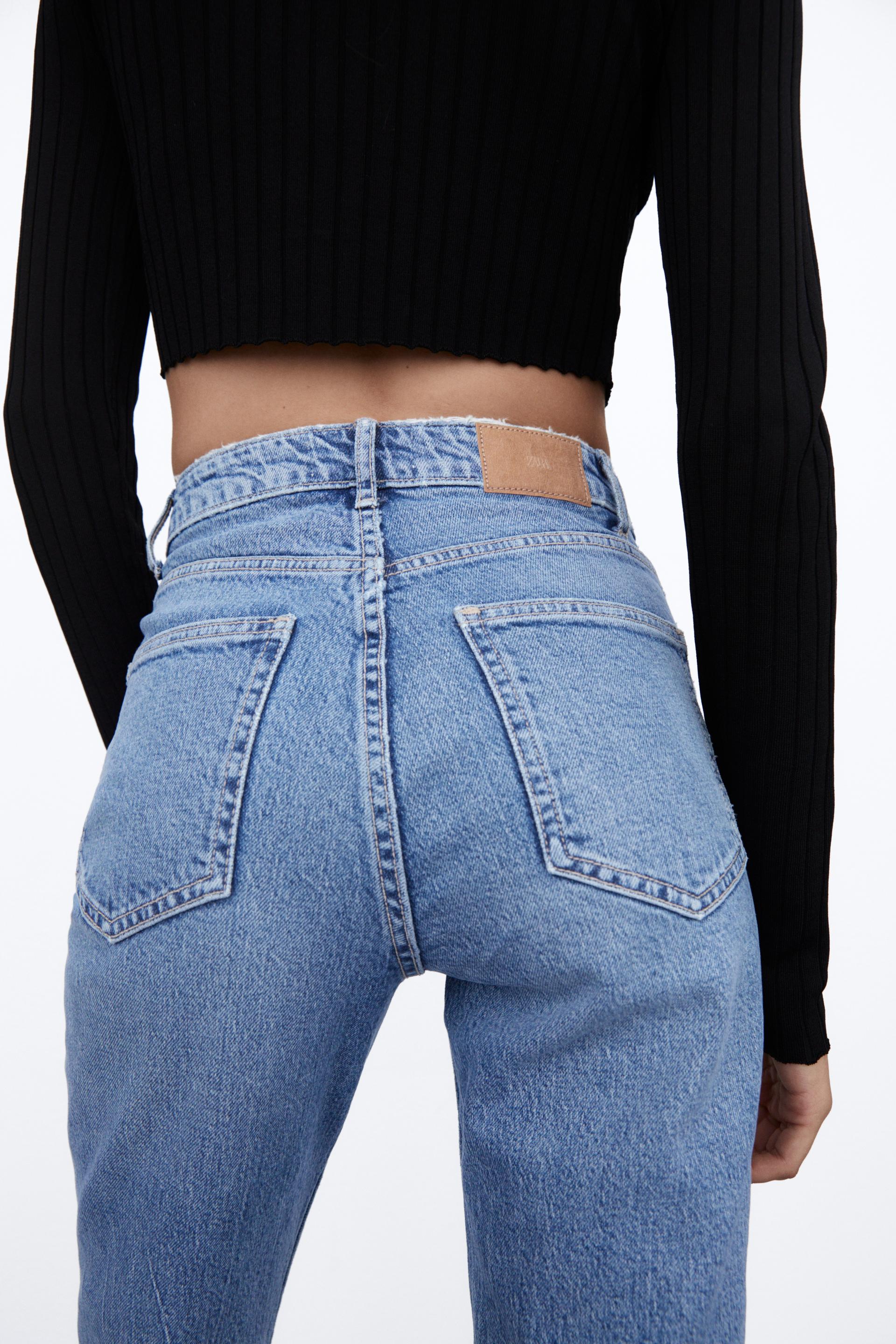 SPLIT-HEM SLIM JEANS - Chocolate | ZARA Australia