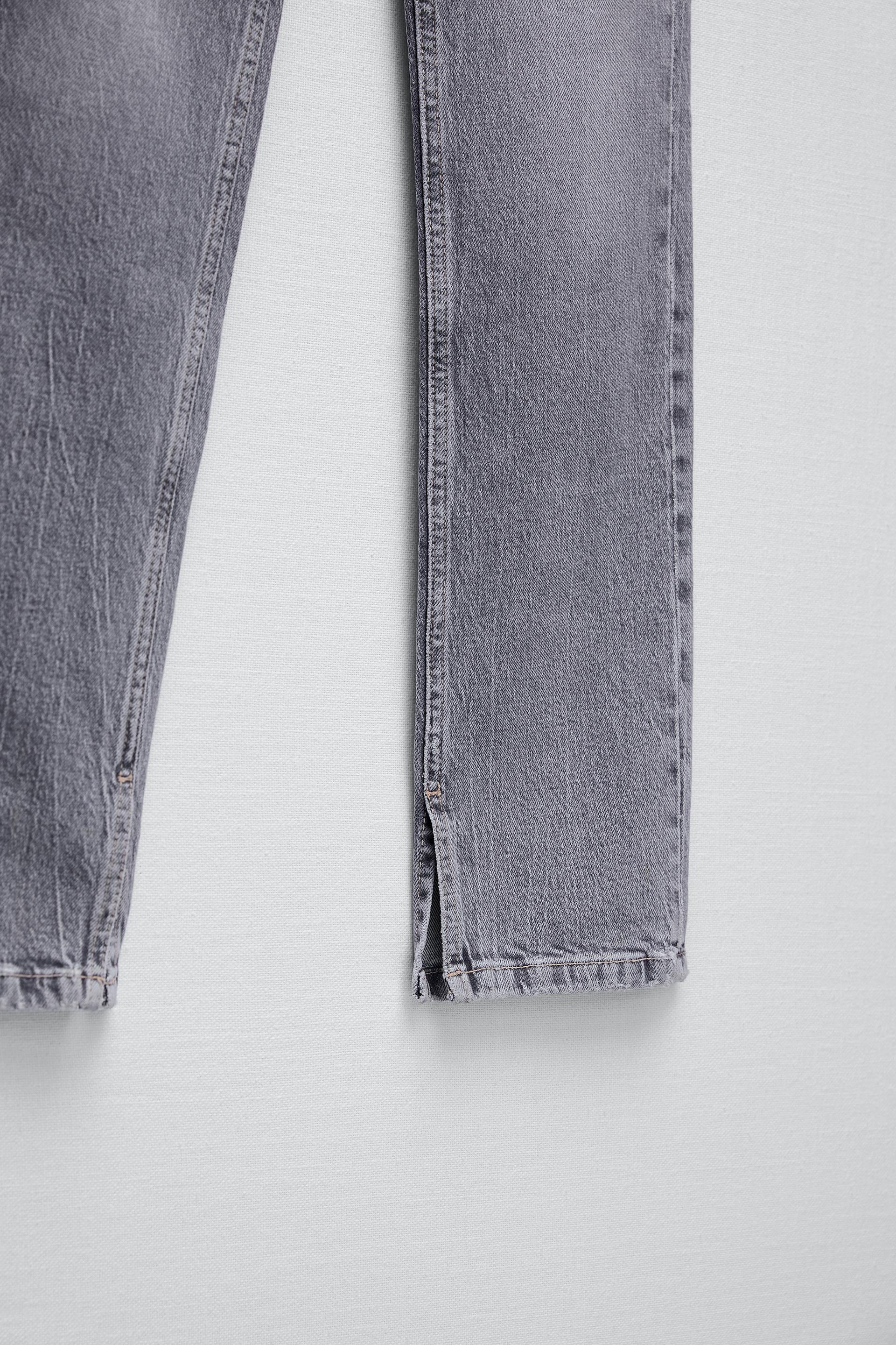 SPLIT-HEM SLIM JEANS - Chocolate | ZARA Australia