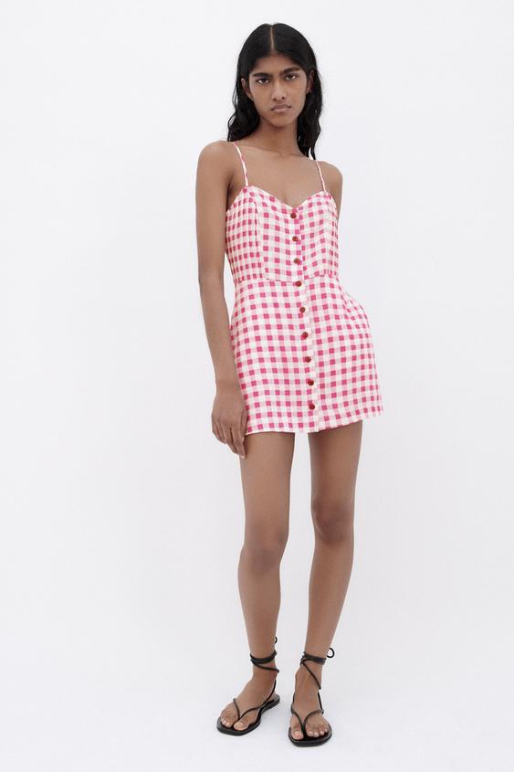 Gingham jumpsuit zara clearance