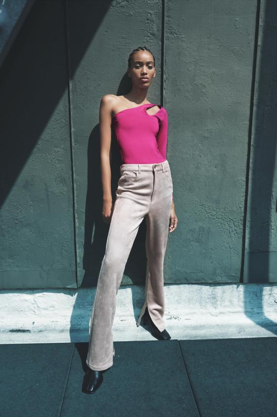 zara suede trousers