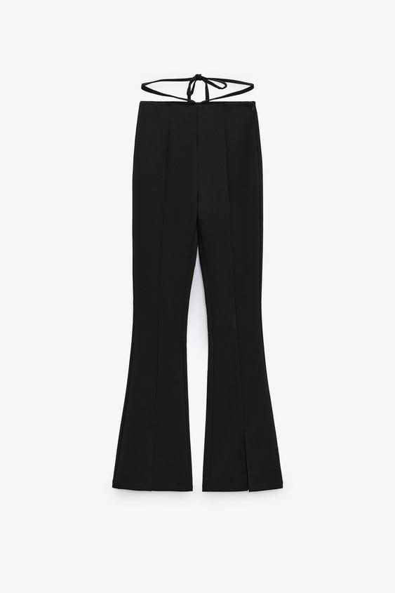 TROUSERS WITH WAIST STRAPS - Black 