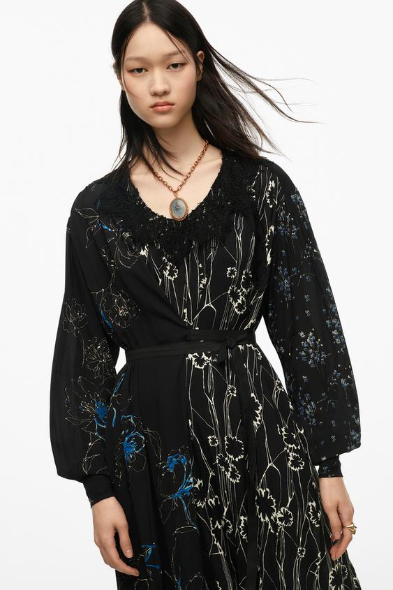 ローブワンピース Limited Edition プリント地 Zara Japan 日本 ローブワンピース Limited Edition プリント地 Zara Japan 日本