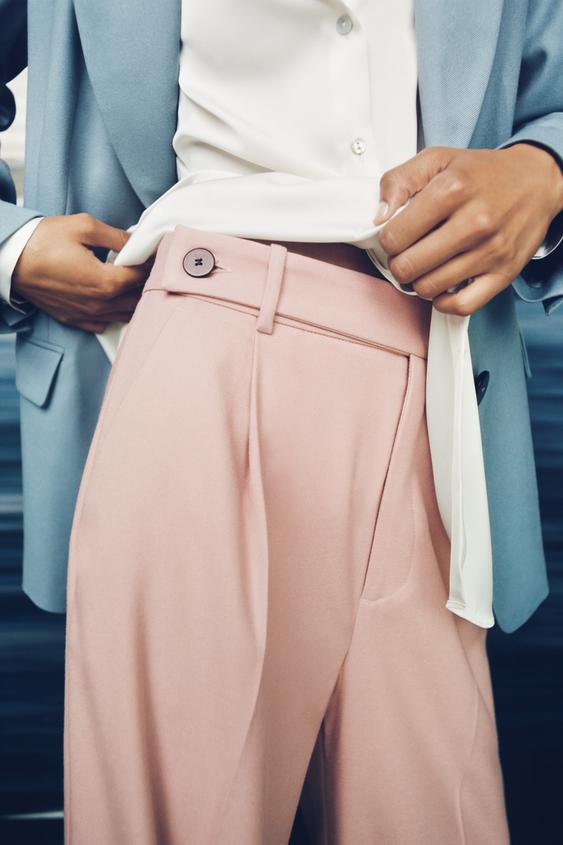 ワイドパンツ パウダーピンク Zara Japan 日本 ワイドパンツ パウダーピンク Zara Japan 日本