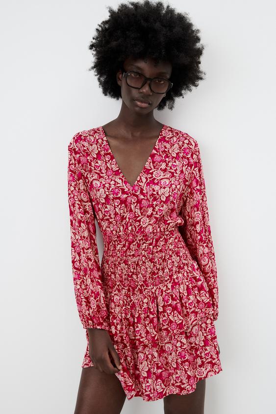 プリント柄ミニワンピース マルチカラ Zara Japan 日本 プリント柄ミニワンピース マルチカラ Zara Japan 日本