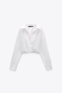 CROPPED POPLIN SHIRT - White | ZARA 