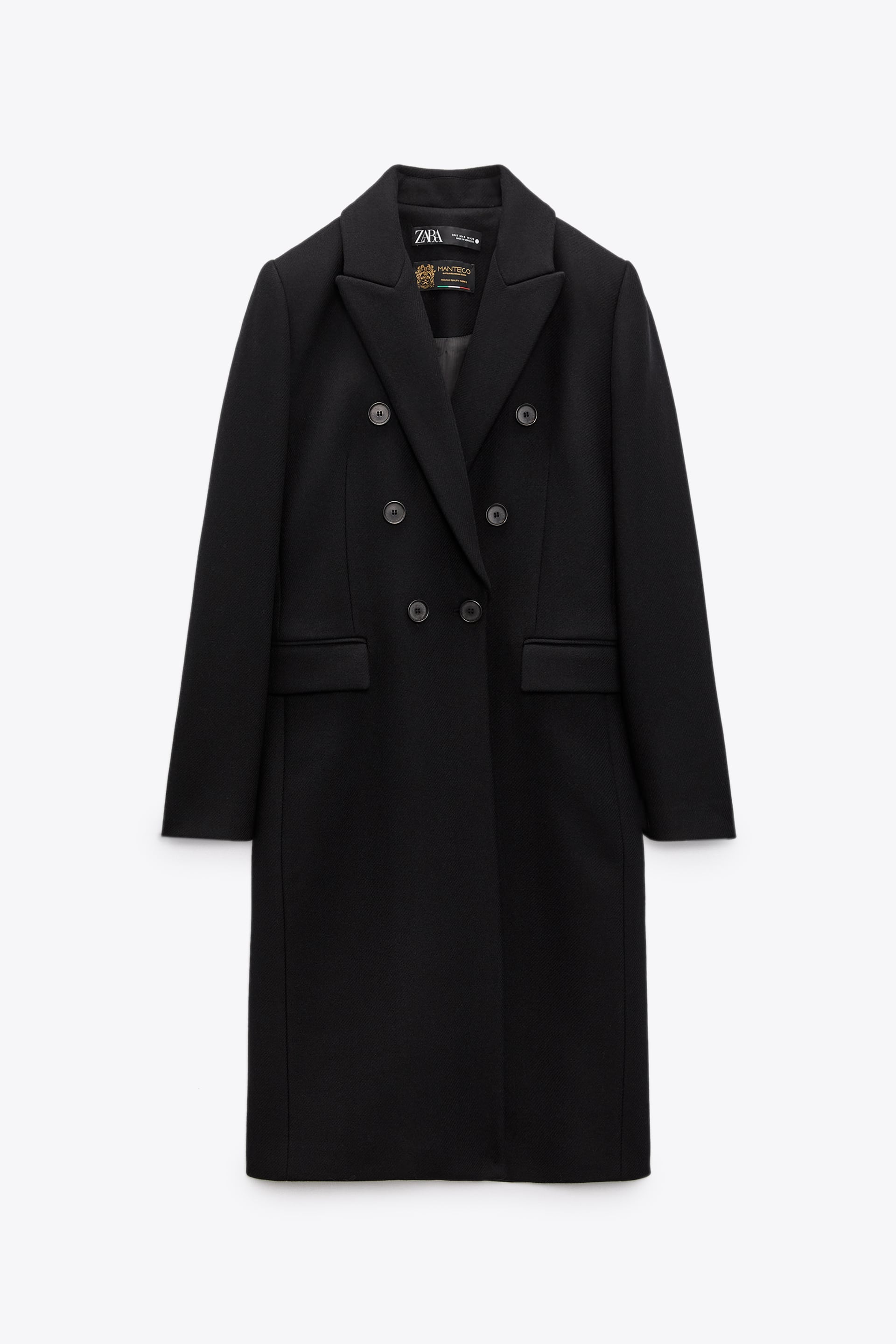 Details about   Zara Masculine Cross-Over Double Breasted Tailored Wool Sold Coat M L