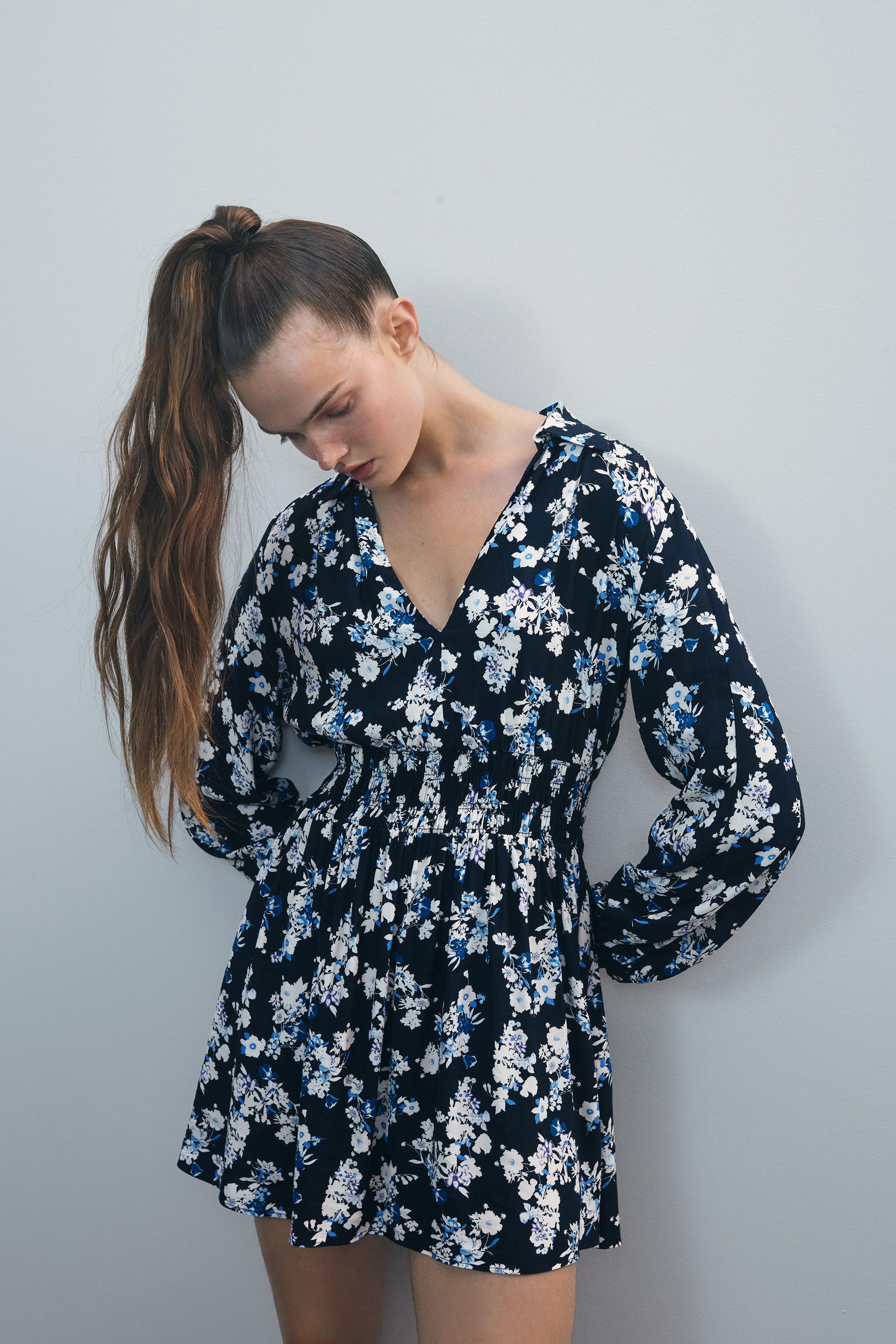 VESTIDO ESTAMPADO CINTURA ELÁSTICA - Multicolor | ZARA España