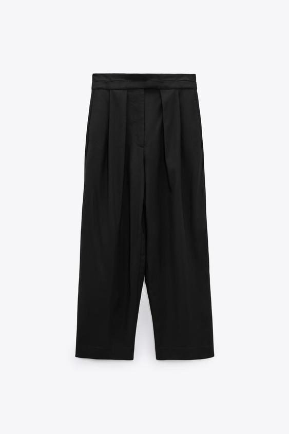 CALÇA COM PREGAS LIMITED EDITION - Preto | ZARA Brasil
