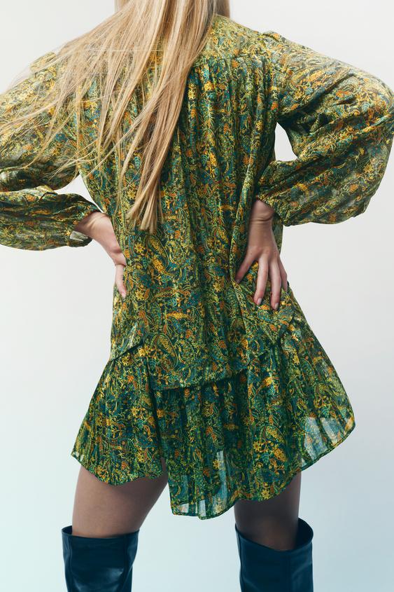 花柄ミニワンピース マルチカラ Zara Japan 日本 花柄ミニワンピース マルチカラ Zara Japan 日本