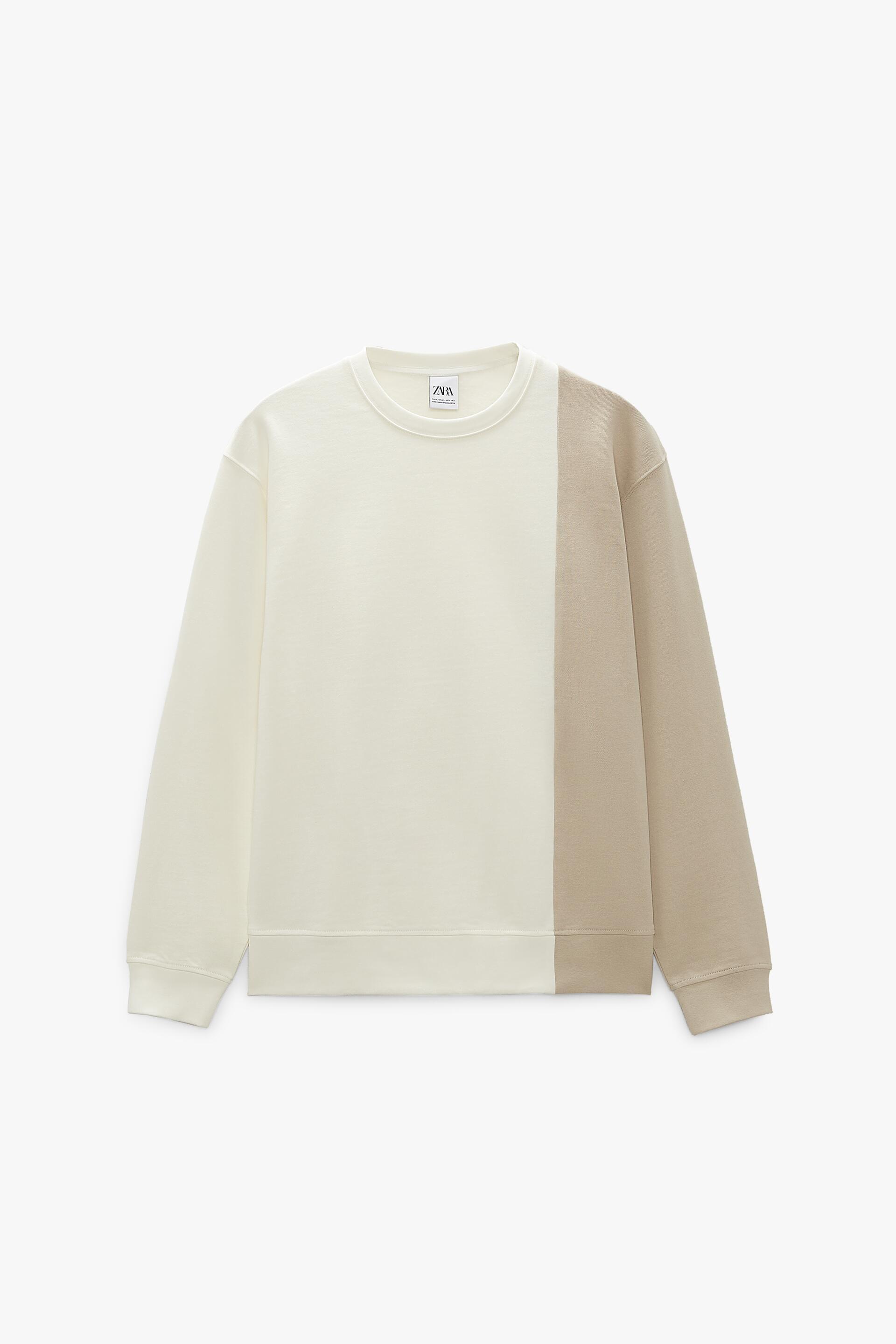 SUDADERA CONTRASTE - Crudo / Beige | ZARA Chile