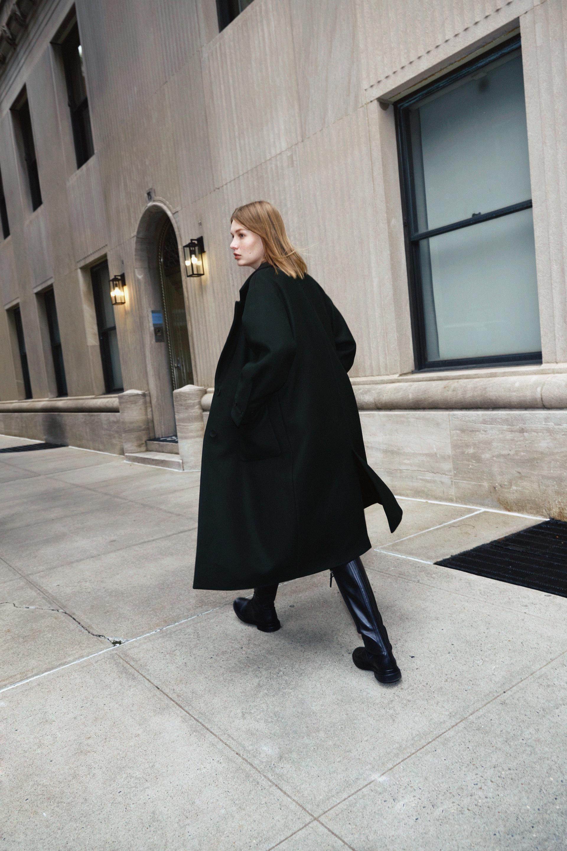 パッチポケット ウールブレンド コート グリーン Zara Japan 日本
