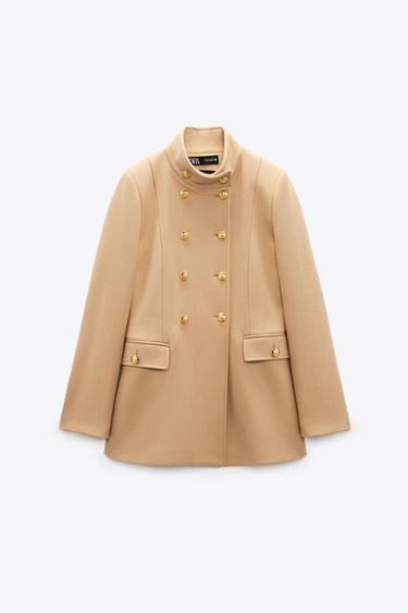 collarless coat zara