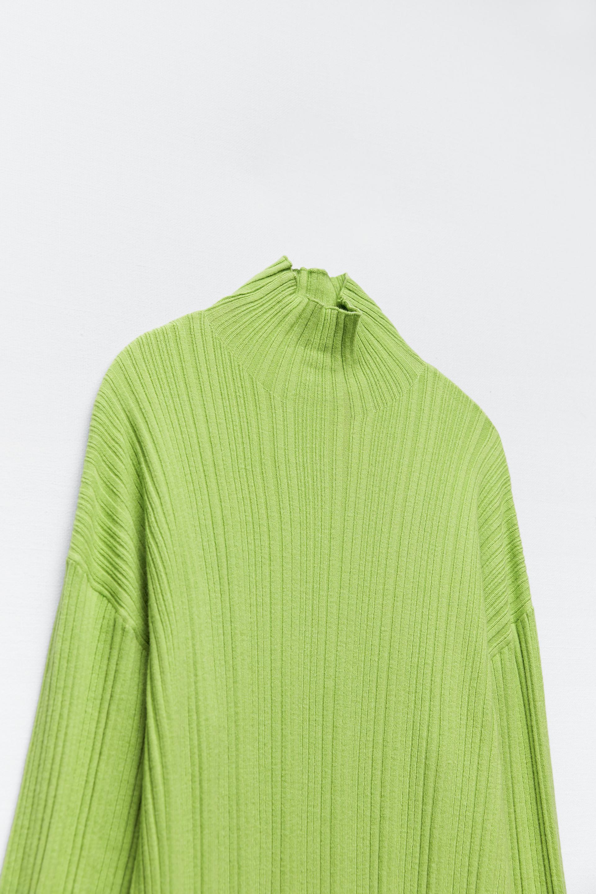 zara green jumper dress
