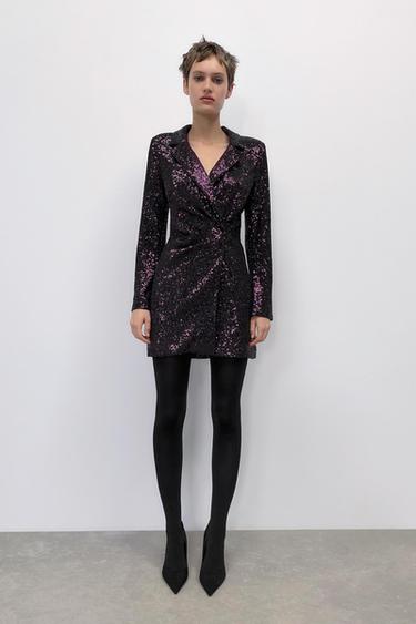 パープルドレス レディース 最新コレクション Zara 日本