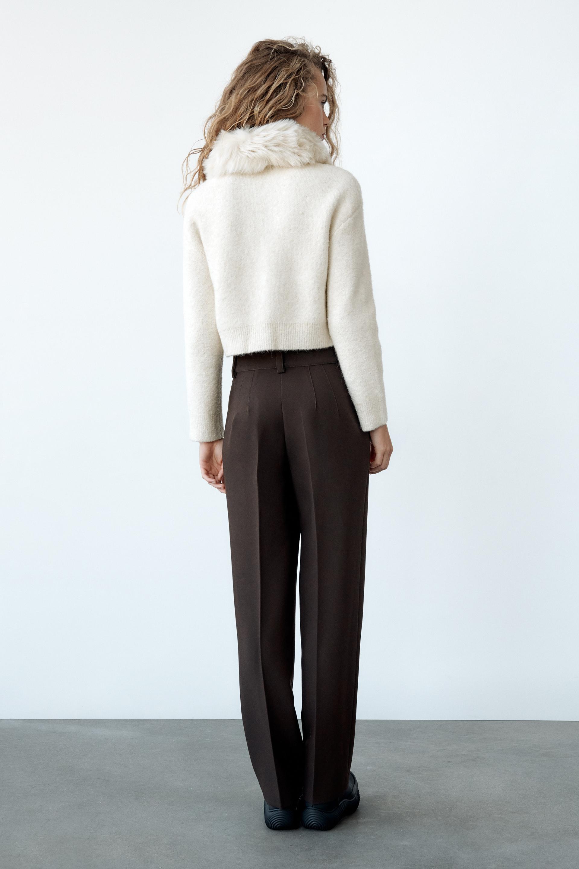 デタッチャブルフェイクファーカラー ニットジャケット エクリュ Zara Japan 日本 デタッチャブルフェイクファーカラー ニットジャケット エクリュ Zara Japan 日本