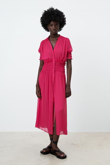 プリーツワンピース フクシア Zara Japan 日本 プリーツワンピース フクシア Zara Japan 日本