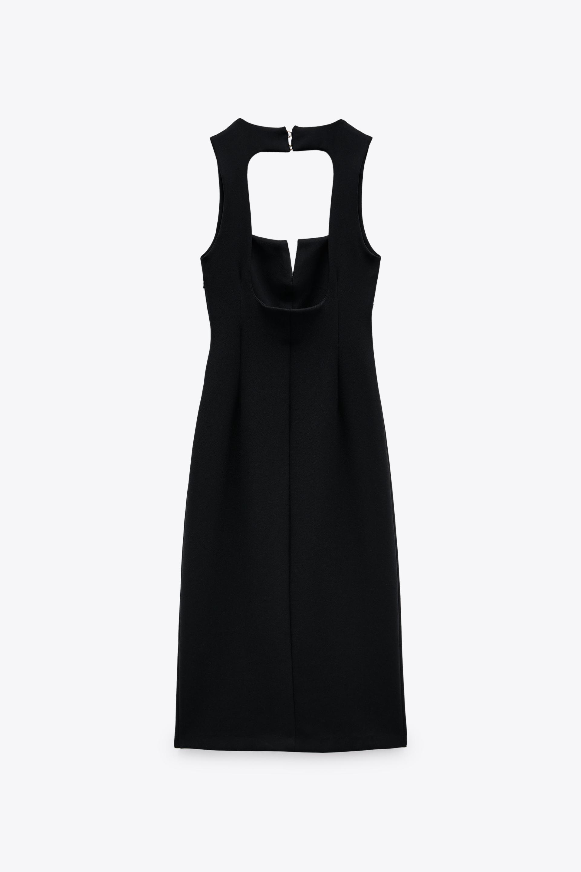 スクエアネック スリムワンピース ブラック Zara Japan 日本 スクエアネック スリムワンピース ブラック Zara Japan 日本