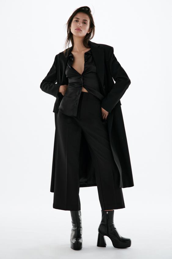 zara straight cut coat