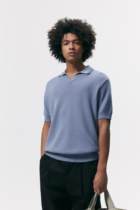 zara black polo