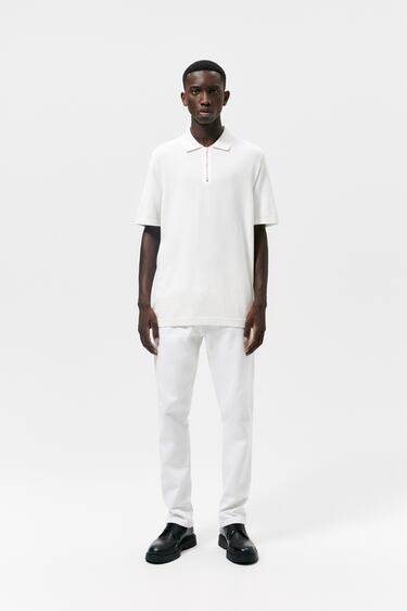 KNIT POLO SHIRT WITH ZIP