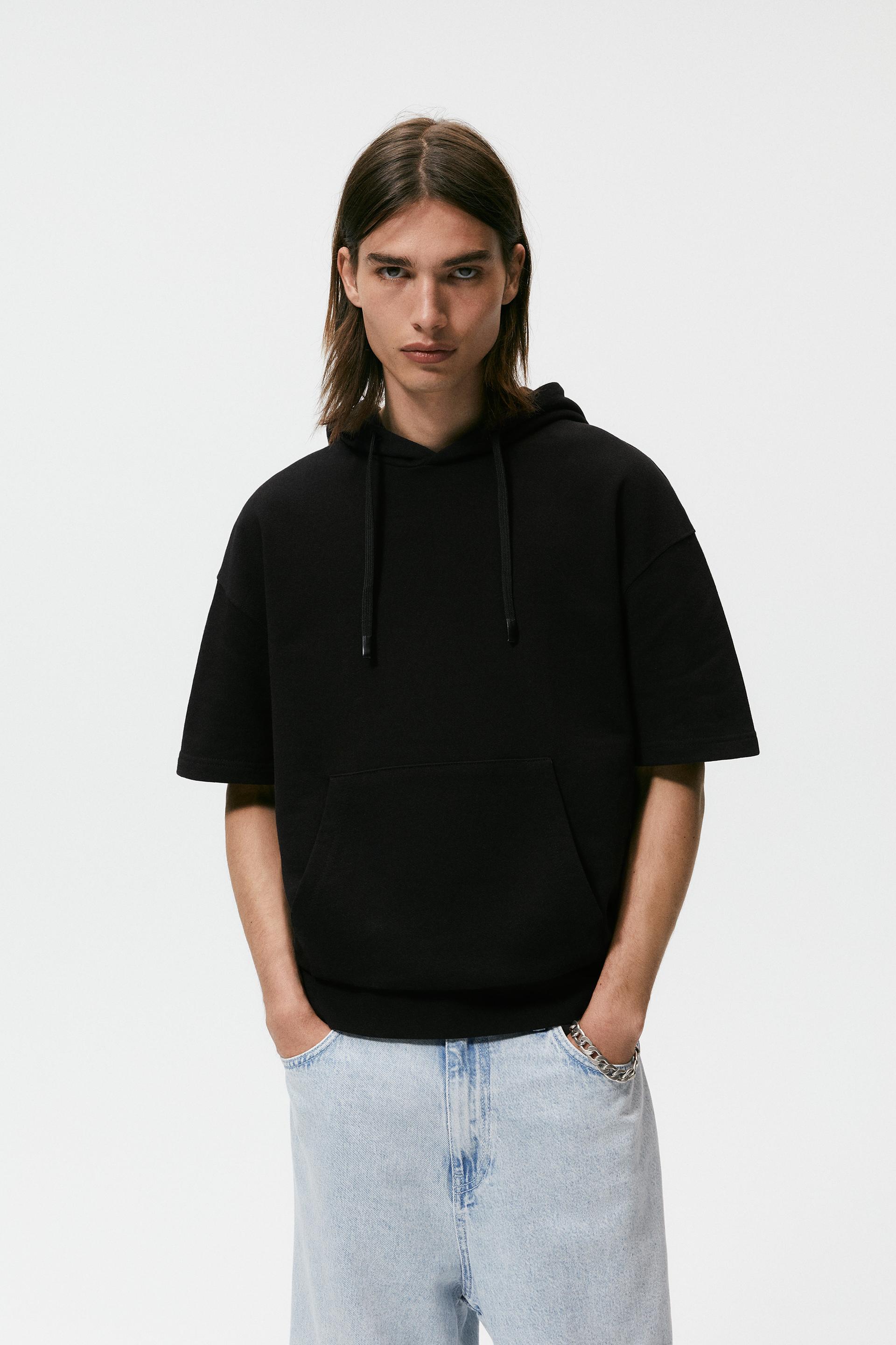 Half sleeve hoodie zara Clearance