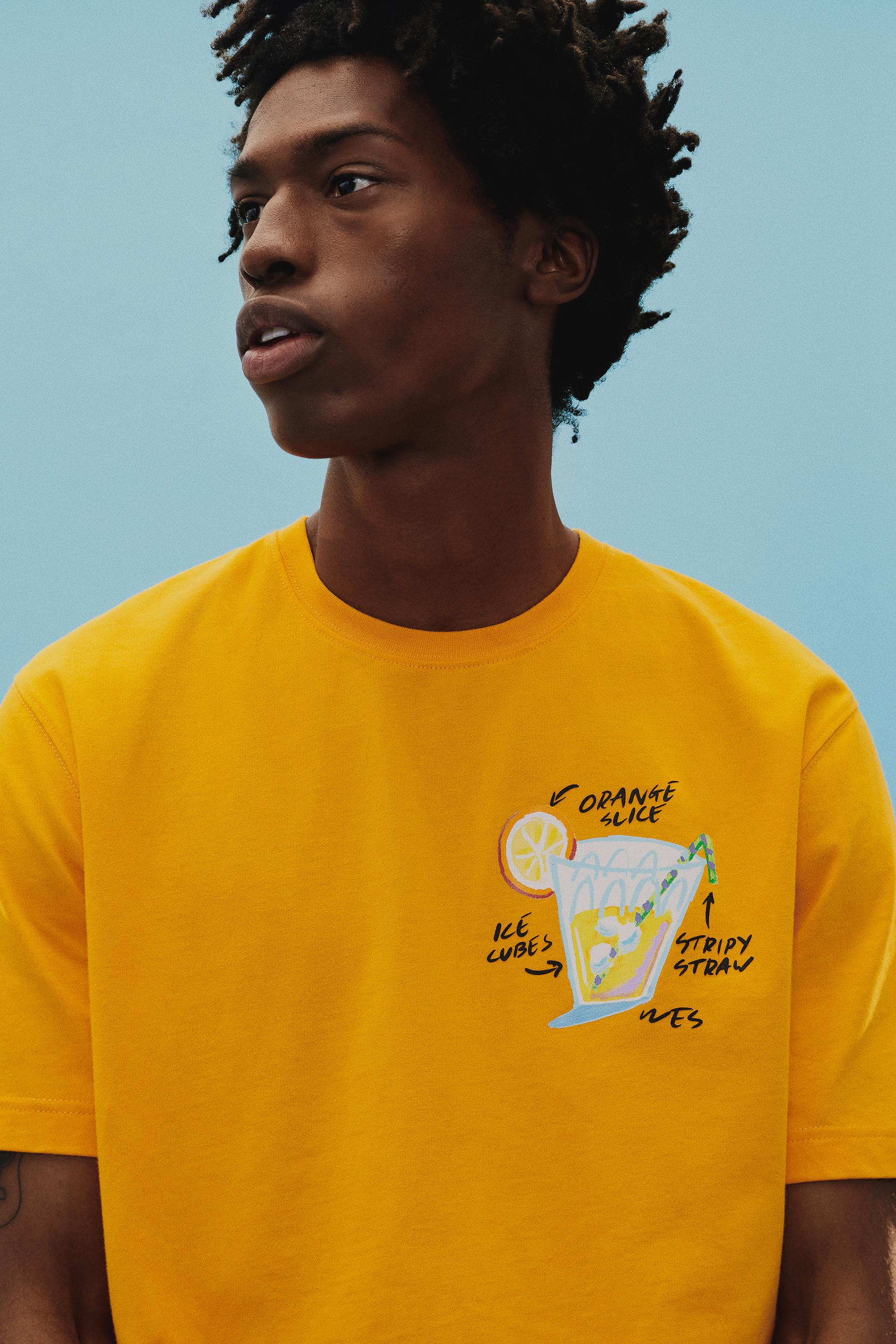 ウェス ロビンソン イラストレーション tシャツ Zara Japan 日本 ウェス ロビンソン イラストレーション tシャツ Zara Japan 日本