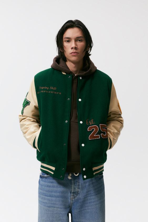 パッチ ボンバージャケット グリーン Zara Japan 日本 パッチ ボンバージャケット グリーン Zara Japan 日本