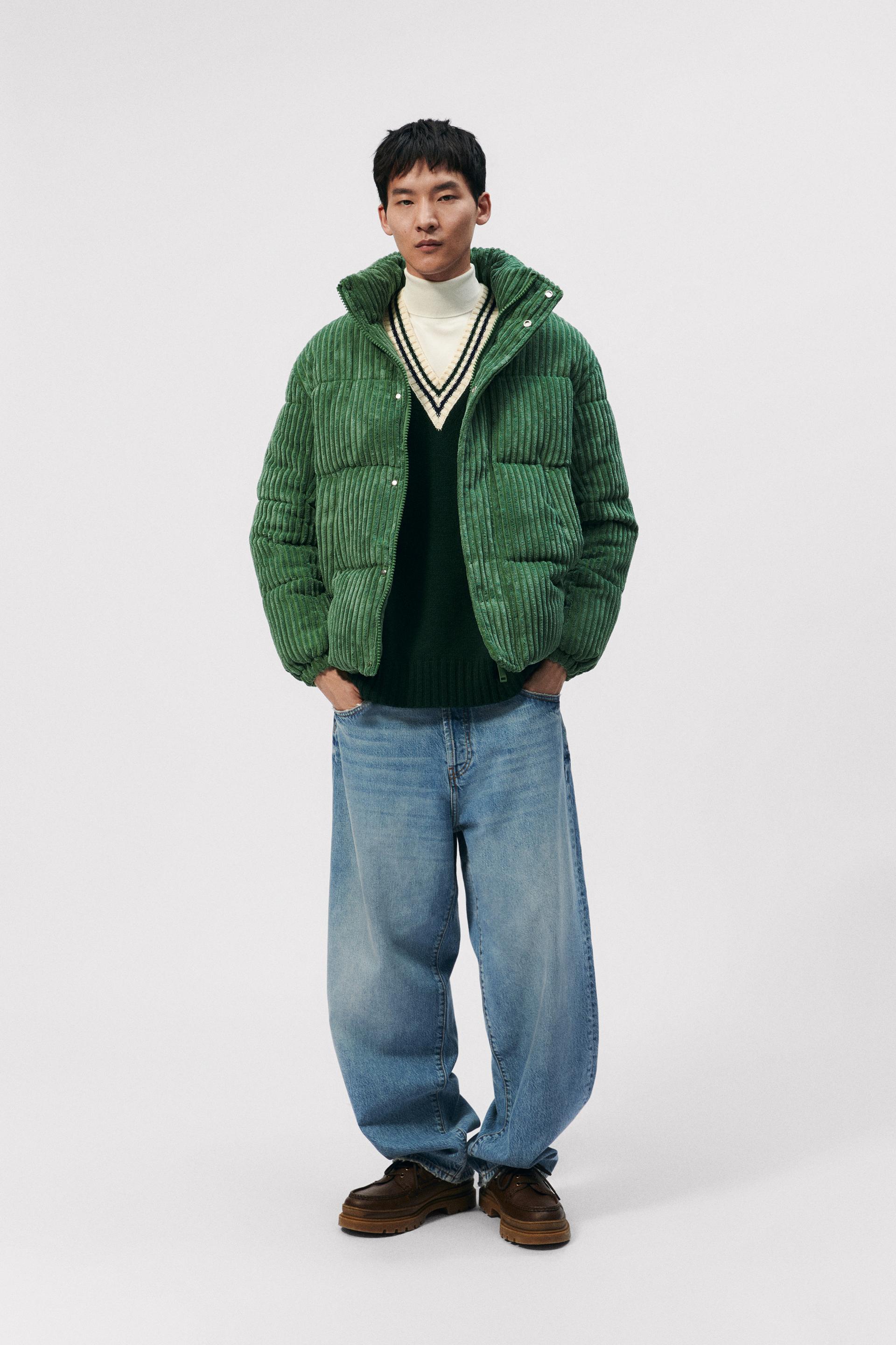 コーデュロイ パフジャケット グリーン Zara Japan 日本 コーデュロイ パフジャケット グリーン Zara Japan 日本