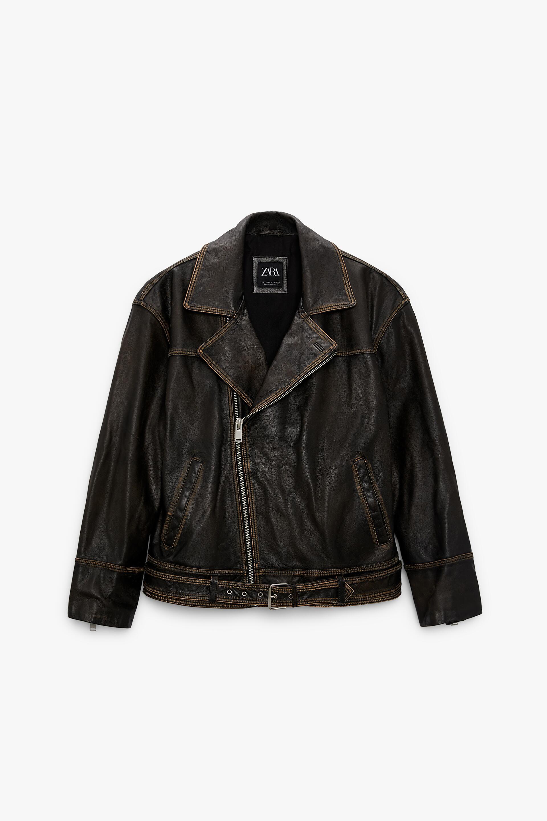 zara leather moto jacket
