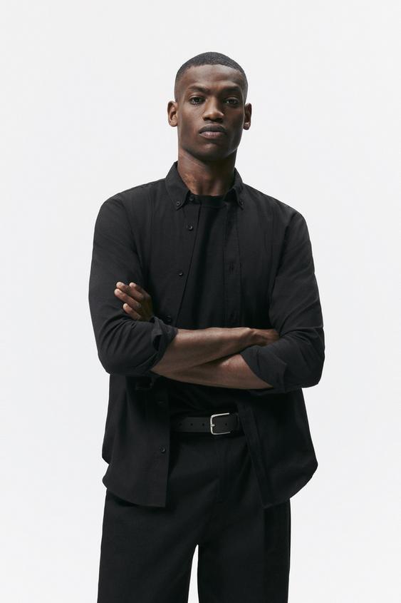 zara button down shirt mens