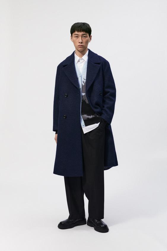 ダブルブレストコート ブルー Zara Japan 日本 ダブルブレストコート ブルー Zara Japan 日本