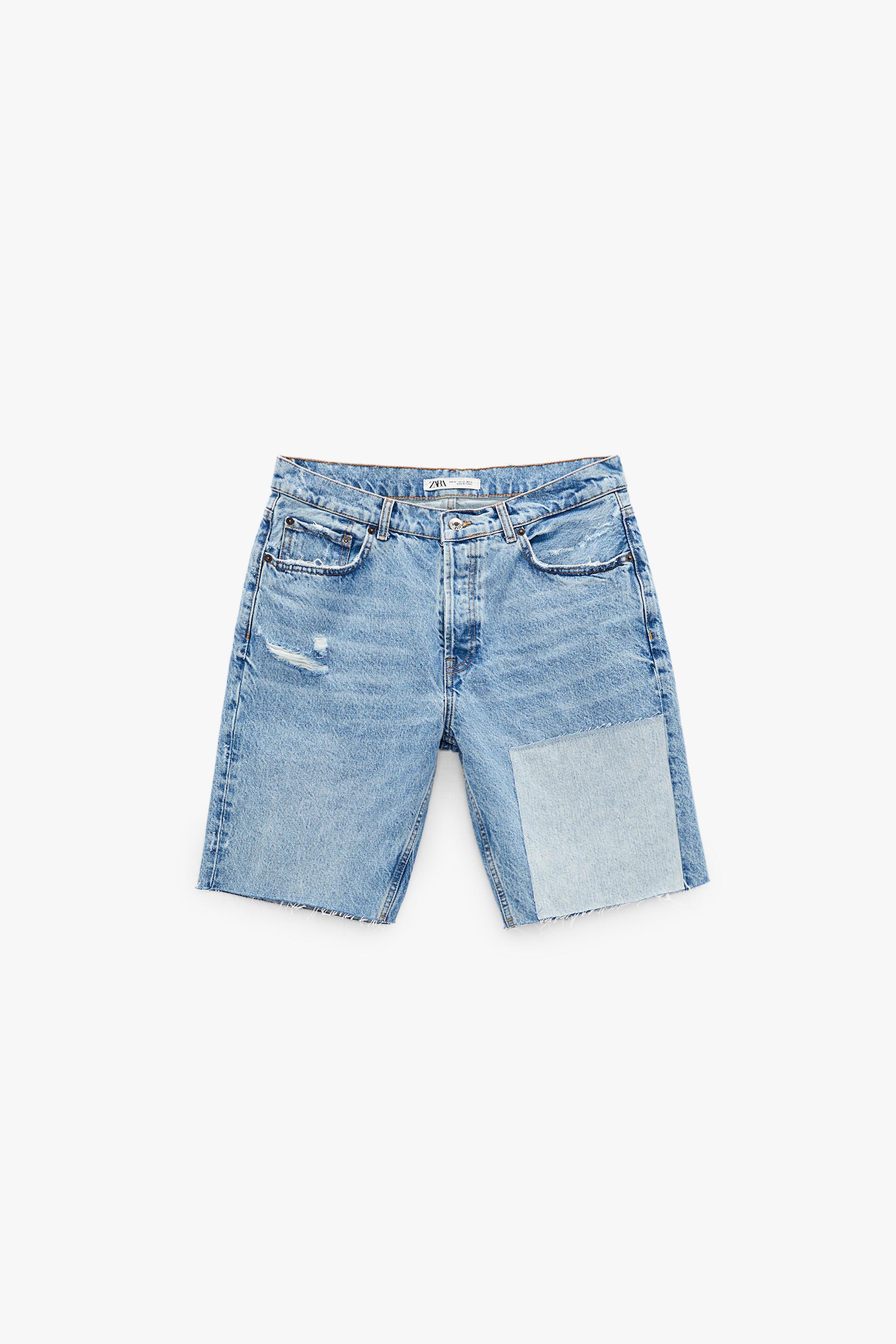 zara denim shorts men