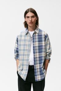 tartan blouse zara