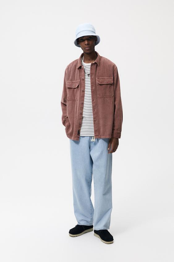コーデュロイ シャツジャケット パウダーピンク Zara Japan 日本