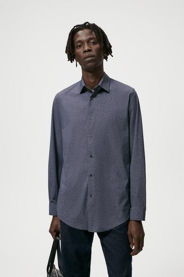 Hombre ZARA CAMISA LINO - ALGODÓN BOLSILLOS Crema | SOBRECAMISAS 