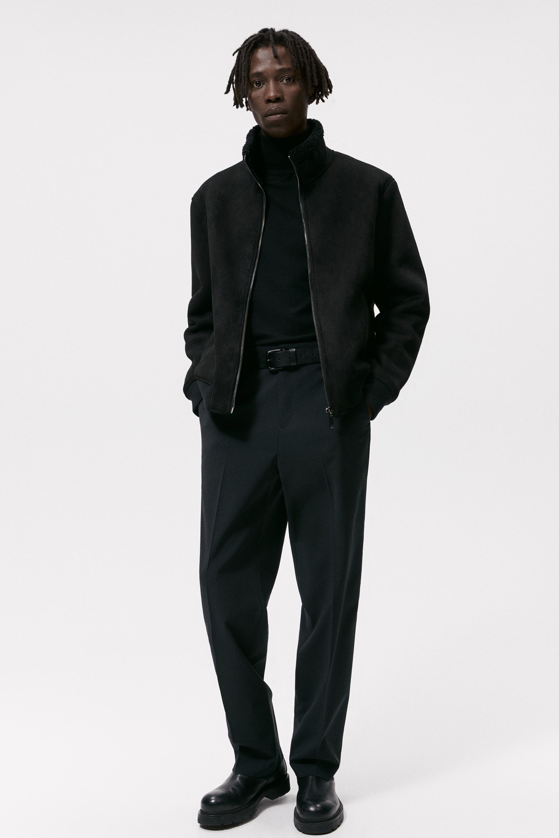 zara black suede jacket